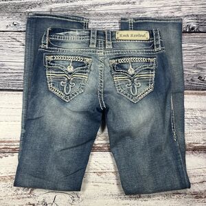 Rock Revival Monica Slim Boot Low Rise Blue Jeans, Women’s Size 26
